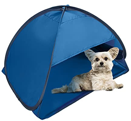 HACRAHO Strand-Sonnenschutz, Pop-Up-Strandzelt, 1 Stück, tragbares Sonnenschutzzelt für UV-Schutz, winddicht, Camping, Picknick, Zelt, kleine Hunde, Katzen und andere kleine Haustiere, Blau, M