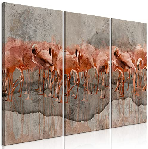 decomonkey Akustikbild Premium Flamingos 120x80 cm 3 Teilig Kunst Akustikpaneele Akustikdämmung Schallschlucker Schallabsorber Schalldämmung Akustikplatten Wandbild Schallschutz Tiere Abstrakt