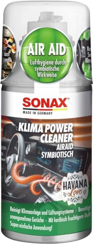 SONAX KlimaPowerCleaner AirAid symbiotisch Havana Love (100 ml) Klimareiniger sorgt schnell und einfach für langanhaltende Lufthygiene und befreit dauerhaft von lästigen Gerüchen | Art-Nr. 03238000