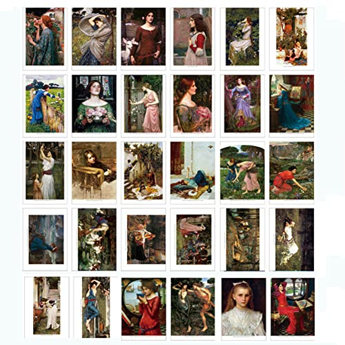 HOSTEESSCHOICE Postkarten-Set mit 30 Postkarten des englischen Künstlers John William Waterhouse, berühmte Malerei, 10,2 x 15,2 cm