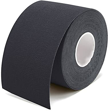 LTLCLZ 5M Kinesiologie Tape Muskelverband Sport Baumwolle Elastisches Klebeband Dehnungsverletzungen Kniemuskel Schmerzlinderung Aufkleber,Schwarz,High 5CM