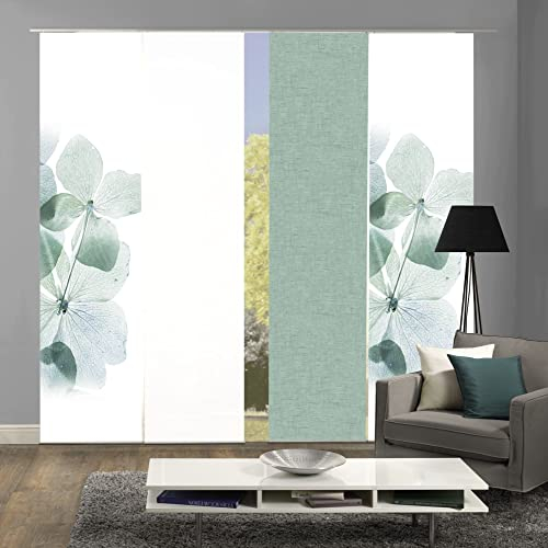 wohnfuehlidee 4er-Set Schiebegardinen Marcella Blickdicht, Höhe 245 cm, Mint