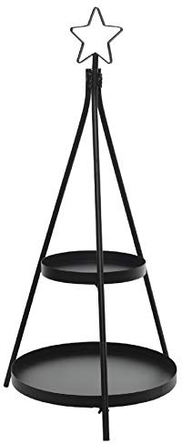 ETC ausgefallener Dekobaum Dekoetagere Metall mattschwarz ideal für jahreszeitliche Deko
