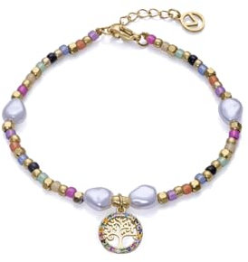 Viceroy - 14091P01019 - Pulsera Fashion de acero e ip dorado con cristales y perlas sinteticas para mujer - 14091P01019