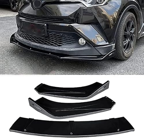 Für Toyota C-HR 2018-2022 Auto Front stoßstange Splitter Lippen Diffusor Spoiler Stoßstange Karosserie verkleidung außen Schutz,A-Glossy Black