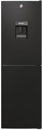 Hoover H-FRIDGE 300 Freestanding Fridge Freezer 50/50 with Water Dispenser, 2 Doors, Low Frost Technology, E Class, 246L Total Capacity, Internal Display, Black, 54.5x55x176 cm - HOCT3L517EWBK-1