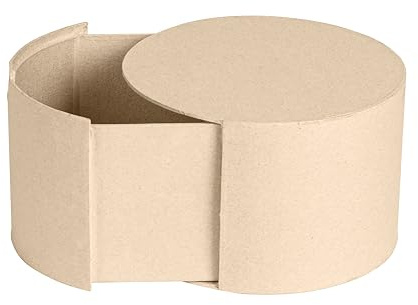 décopatch BT087C – Ein Ständer aus braunem Pappmaché, 16 x 16 x 10 cm, runde Box mit Schublade