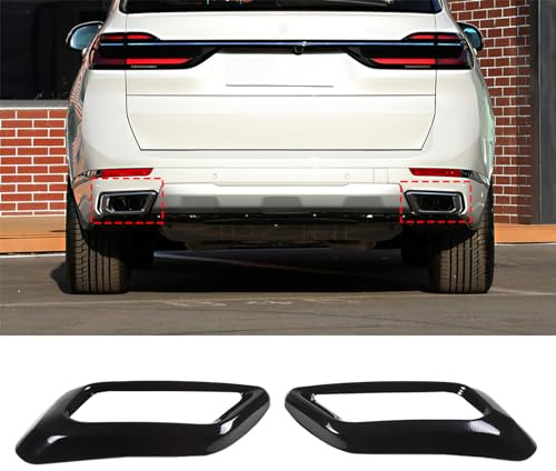 Hudiriy Tailpipe Exhaust Muffler Tail Pipe Cover Trim Decal Exterior Accessories Compatible with BMW X5 X7 2019-2024 Tail Pipe Trim (Black)