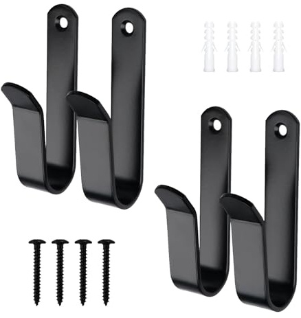 4 Stück Horizontale Snowboard Wandhalterung, Wandhalterung Snowboard Display Rack, Snowboard Display aus Kaltgewalzter Stahl, Snowboard Wandhalterung Clips für Skier, Longboards, Wakeboards(Schwarz)
