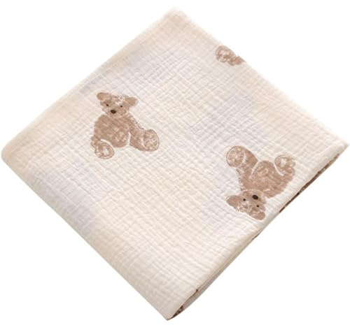 AOOPOO Baby Pucktuch Musselin Decke, 100x100cm Babydecke 100% Baumwolle Dünne Atmungsaktive Sommerdecke Puckdecke Baby Swaddle Decke Tücher für Neugeborene Junge und Mädchen