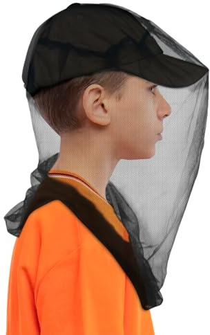 South to East Premium Kids Mosquito Head Net for Insect, 2 Pack, Fly & Bug Protection | Ultra Large & Long, Extra Fine Holes for Camping, Hiking, Fishing, Safari, Fits All Hats for 5-12 yrs Children