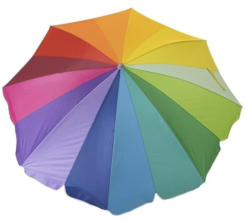 Creaciones Llopis ARW - Sombrilla de Playa UV50+ con 8 Varillas y 16 Paneles | Sombrilla Playa Resistente al Viento | Varios Tamaños 180-240 cm | Colores Rayas Verano