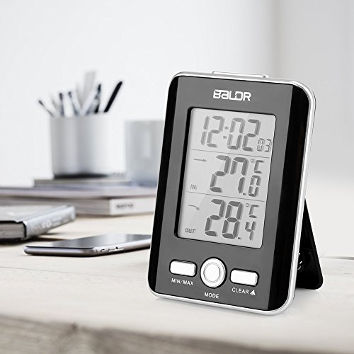 Reloj higrómetro Digital LCD, termómetro for interiores y exteriores, pantalla LCD, Sensor de sonda con cable, medidor de temperatura, Monitor/1114