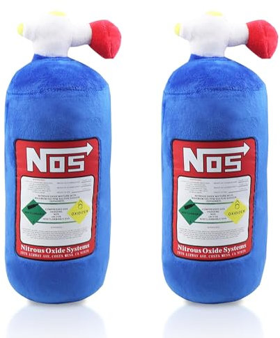 2PCS Car Pillow Head Rest, NOS Bottle Design Softness Car Neck Pillow Car Headrest Pillow Neck Support Pillow Back Lumbar Support for Car Seat, Office Chair, Travel, 11 X 4.7in