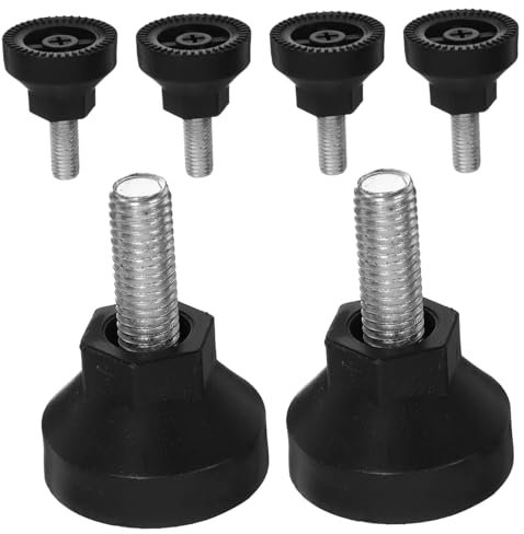 VILLFUL 6st Experimentelles Bankfundament Planiermaschinen Für Laborplattformen Nivelliergerät Für Hebebühne Verstellbare Füße Hochbelastbare Nivellierfüße Hebeständerfüße Black Plastik