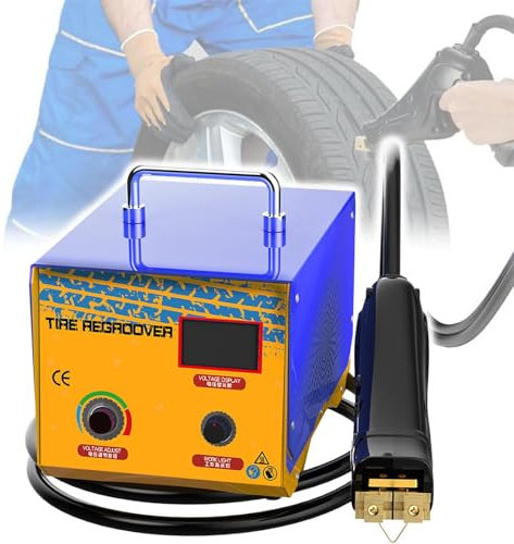 Machine à rainurer Les pneus 1000 W, Coupe-Pneu en Fer avec 20 Lames en Forme de U/V, rechapage de Vieux pneus/Motif de Bande de roulement approfondi, Outil de rainure de Pneu Professionnel