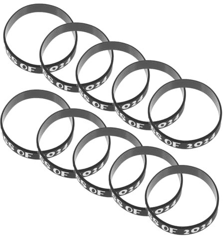 DIYEAH 50stücke Class of -armbänder Für Abschlussfeiern Wiederverwendbare Handgelenkarmbänder Schwarz Mit Weißem Text Stilvolles Partyzubehör Für Studenten Und Absolventen