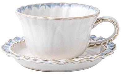 ZXFIYTBH Tasses Ensemble de Tasses à café et soucoupes en Dentelle française, Tasses à café en céramique, Vintage, thé de l'après-midi, Latte Café Boisson Tasse