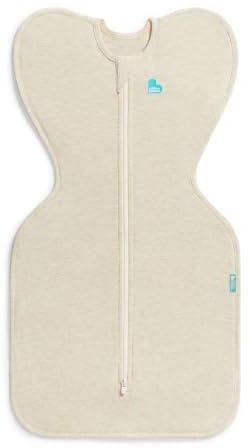 Love To Dream™ Swaddle UP™, Medium 6–8,5 kg – Haferflockenfarben | Enganliegend, angenehme Passform, fördert Schlaf | 1,0 Tog, Frühling & Sommer 20–24 °C | Waschbare Baumwolle & Doppelreißverschluss
