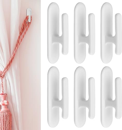 COMNICO 6 Stück Jalousieschnur Dreher Sicherheitshaken für Jalousienschnur selbstklebende Jalousieschnurhalter Fenstervorhang Jalousieschnurhalter Hakenwickelklammern für Fenster im Homeoffice