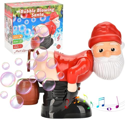 Seifenblasenmaschine, Santa Claus Bubble Blower, Weihnachtsmann Blasenmaschine, Bubble Blower Lustiges Spielzeug, Weihnachtsstrümpfe Stuffers Geschenk für Kinder