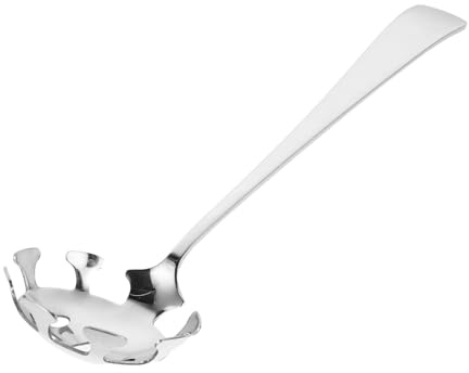 UTHCLO Cucchiaio per Pasta in Acciaio con Denti e Manico Antiscivolo Forchetta Scolapasta Multiuso per Spaghetti e Ramen Utensile da Cucina Compatto per Servire e Scolare Pasta e