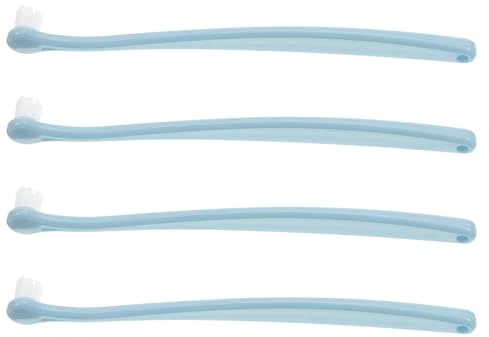 Runde Haustierzahnbürste mit Weichen Borsten, 4 Stück-pack | Pp und Tpr, Ergonomischer Griff, für Unterwegs und Zuhause, für Kätzchen und Welpen