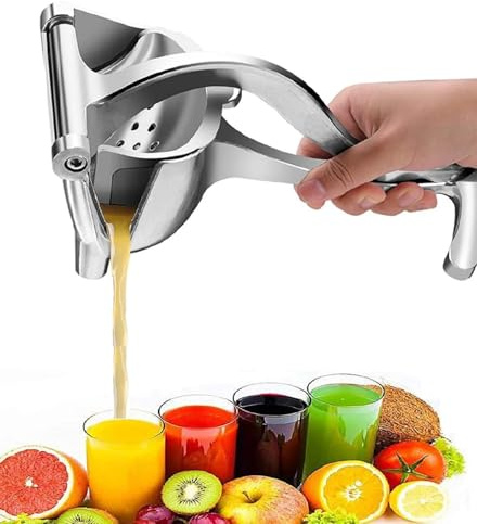 Manual Citrus Juicer & Fruit Juice Squeezer – Heavy Duty Stainless Steel Lemon Orange Lime Press, Detachable Hand Juicer, Easy Clean Manual Juice Extractor for Kitchen