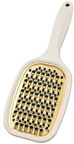 Fdit Grattugia per Alimenti, Trituratore di Verdure in Acciaio Inossidabile Grattugia per Patate da Multiuso per Formaggio Fresco, Verdure, Noci, Frutta, (Manico bianco)