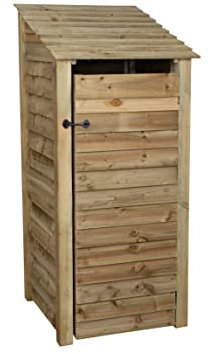 Arbor Garden Solutions wooden log store 6ft with door, firewood storage (W-79cm, H-180cm, D-88cm), natural finish (Without kindling shelf)