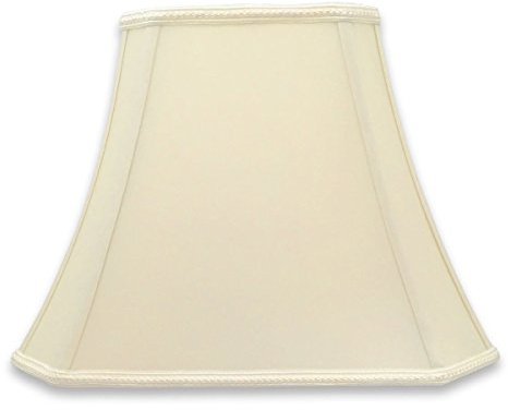 Royal Designs, Inc. DSO-68-16EG Rectangle Cut Corner Bell Designer Lamp Shade, (6.25x8) x (11x16) x 12, Eggshell