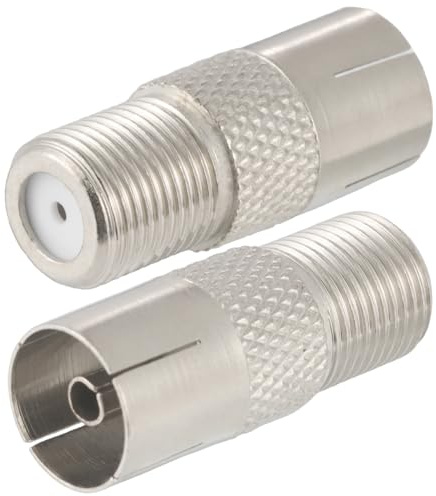 Vecys Adaptateur Câble Coaxial Antenne Type F Femelle vers TV Femelle pour Tuner DVB-T T2 Adaptateur pour Antenne TV HD Ariel BK LED 4K 3D UHD