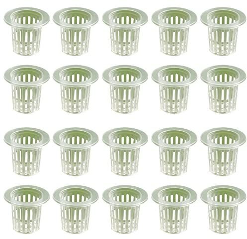 20 Stück Wasserkultur Pflanzkorb, Kunststoff Hydrokultur Pflanzentöpfe, Hydroponikkörbe Aus Kunststoff, Geeignet für Hydroponische Bepflanzung und Erdlose Kultivierung auf Gartenbalkonen(Weiß)