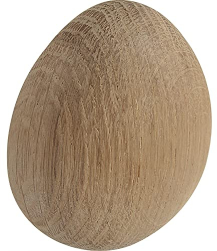 ALLES IM GRIFF Möbelknopf Pebble Breite 88mm - Knauf für Schrank und Schubladen - Möbelknopf aus Holz, Eiche roh