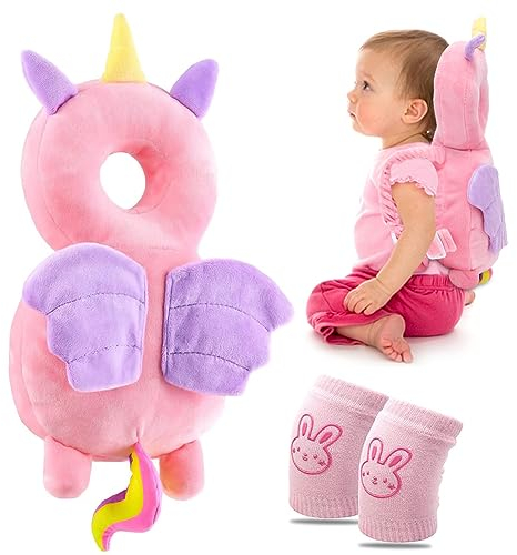 Baby Kopfschutz, Verstellbare Baby Head Protector Kopfschutzkissen mit Knieschoner Baby für Baby Kinder 4-24 Monate Sicheres Krabbeln die Krabbeln Laufen Lernen Geschenke für Neugeborene Babys