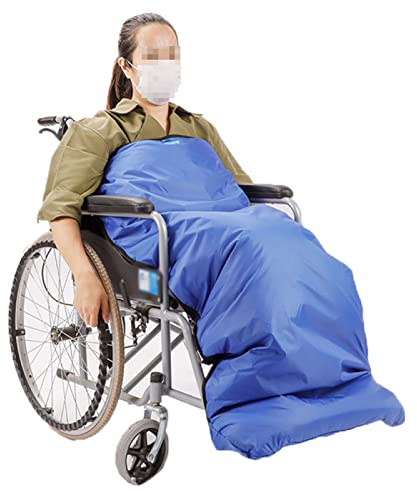 Rollstuhldecke, Winter, wasserdicht, blau, Fußsack für Rollstuhlfahrer, Fußsack für Erwachsene, mit Flusen gefütterte Schutzdecke, Rollstuhl-Wärmesack, winddichter Rutschsack für Rollstuhlfahrer, Un