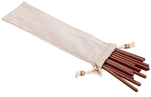 palillos chinos reutilizables chopsticks 10 pares de palillos de madera reutilizables, palillos, juego de regalo de palillos japoneses de material natural(Color:3,Size:)