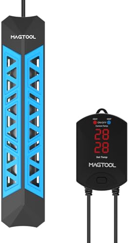 MagTool Riscaldatore Acquario da 100-1500 W, Aommergibile con Protezione da Temperatura Eccessiva e Spegnimento Automatico. Riscaldatore per Pesci con Controllore Digitale per Acqua Dolce e Salata