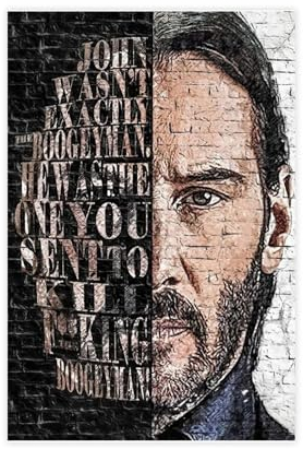 John Wick Reeves Filmposter auf Leinwand, Wandkunst, Dekor, Bild, Gemälde für Wohnzimmer, Schlafzimmer, Dekoration, ungerahmt, 50 x 75 cm