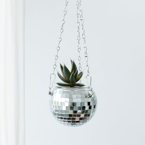 Winkee - Discokugel Blumentopf ⌀ 10 cm I Stilvolle Innen-Deko I Hängende Blumenvase I Hochwertige Dekoration