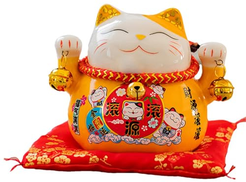 Lnhgh Figura Maneki Neko, Figura de Gato de la Suerte, Figuras Lindas del Gato de la Suerte, Decoraciones Creativas para el hogar de cerámica de 4,5 Pulgadas, Gato de la, Decorativos,