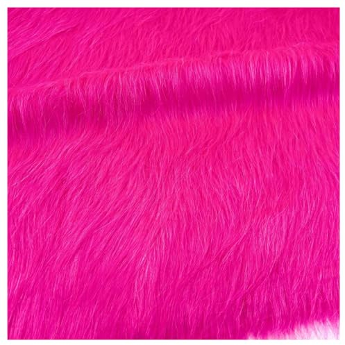 Lange Flor Kunstfell Stoff 7cm Lang Zotteliger Kunstpelz Plüsch Stoff Künstliche Pelz Materialien Faux Fur Futtermaterial, für Überwürfe, Kleidung, DIY, Zwergenbärte, Foto Prop, 50x160cm (Color : Ros