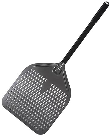 ISCBAFYX Pala per Pizza 10 12 13 14 16 Pollici Pala per Pizza Forata Grande Manico Corto per Forno Girare Buccia Utensili da Cucina Cottura Antiaderente per Pizza Pala per Pizza (Colore : 12inch