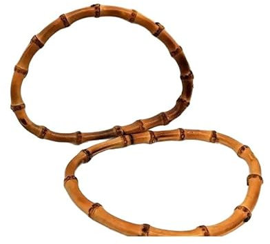 SQMSK 2 Pezzi Interni 13 CM Manici per Borse a Forma di D in bambù Manici per Borse in bambù per Realizzare Borse all'Uncinetto per Borse Fatte a Mano Borsa con Telaio Borsa in Tela
