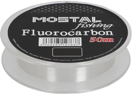 Mostal Fluorocarbon 0,12mm / 1,6kg / 50m Spule Vorfachschnur Fluoro Carbon Schnur
