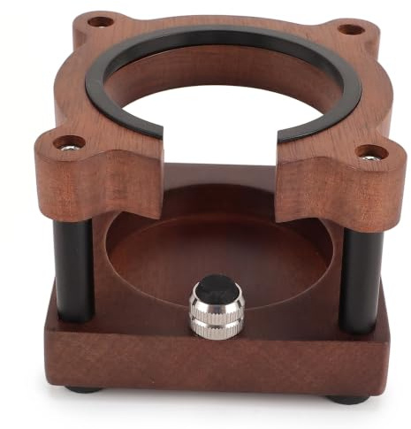 Tamping Station Wood Tamper Station,Universal Coffee Portafilter Holder for 51mm 53mm 58mm Portafilter,Prevent Slip Bear Shaped,Wooden Coffee Tamper Stand