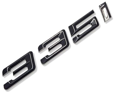 MCK Auto - 335i Schwarzes Glänzendes Heck-Kofferraum Logo Hinteres Abzeichen Emblem Tuning Modifikation für 3er Serie F30 F31 E90 E91 E92 E93 F34 G20 G21
