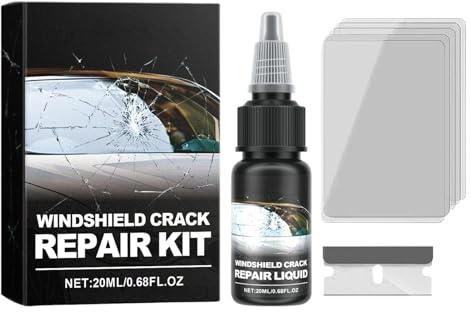 Kit di riparazione per parabrezza, kit di riparazione rapida per vetri incrinati, set di correttori per vetro, colla di riparazione per parabrezza