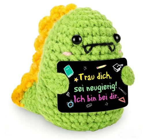 HUKUMA Geschenke zur Einschulung, Geschenk Dino Mutmacher Einschulung, Schultüte Füllung,Glücksbringer Schulanfang für Schulstart