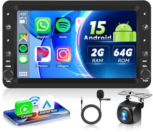 VECHTEL Autoradio 2G+64G Android 15 pour Alfa Romeo 159 2004-2011, 7 Pouces HD Écran Tactile avec Carplay Android Auto sans Fil Dab+ GPS Wi-FI Bluetooth 2USB FM RDS Radio Caméra de Recul